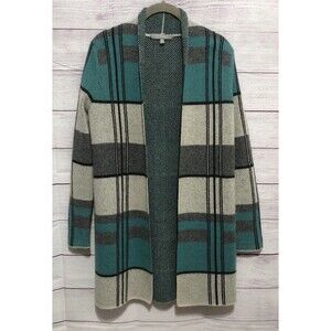 Neiman Marcus Women Green Gray Cashmere Cardigan Sweater Size XS EUC